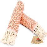 Orange Boho Sporthandtücher aus Baumwolle schnelltrocknend 2-teilig 