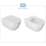 BB ARC Wand WC mit SoftClose WC-Sitz und Wand Bidet, weiÃ
