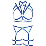 Royalblaue Punk Damenstrumpfhalter & Damenstrapsgürtel Größe M Große Größen 