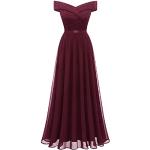 Elegante Maxi Schulterfreie Lange Abendkleider mit Reißverschluss aus Chiffon für Damen Größe XXL für Brautjungfern für den für den Sommer 