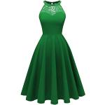Grüne Ärmellose Midi Ballkleider mit Reißverschluss aus Nylon Handwäsche für Damen Größe L zu Weihnachten für den für den Sommer 