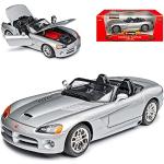 Silberne Bburago Dodge Viper Spielzeug Cabrios aus Metall 