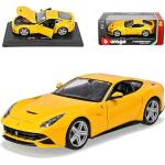 Gelbe Bburago Ferrari F12 Modellautos & Spielzeugautos aus Metall 