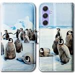 Reduzierte Elegante Samsung Galaxy A54 Hüllen Art: Flip Cases mit Pinguinmotiv mit Bildern aus Leder mit Ständer für Partys 