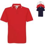 Rote Kurzärmelige B&C Kurzarm-Poloshirts aus Baumwolle für Herren Größe M 