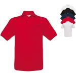 Rote Kurzärmelige B&C Kurzarm-Poloshirts mit Knopf aus Baumwolle für Herren Größe XL 