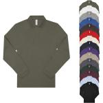 Rosa Langärmelige B&C Langarm-Poloshirts mit Knopf aus Baumwolle trocknergeeignet für Herren Größe XL 