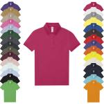 Pinke B&C Damenpoloshirts & Damenpolohemden mit Knopf aus Baumwolle trocknergeeignet Größe XS 