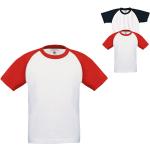 Weiße Gesteppte Kurzärmelige Baseball-Shirts für Kinder aus Baumwolle Größe 98 