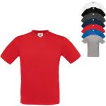 Rote Gesteppte Kurzärmelige B&C V-Ausschnitt T-Shirts aus Baumwolle für Herren Größe S 