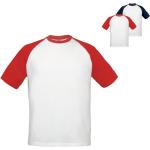 Weiße Gesteppte Kurzärmelige B&C T-Shirts aus Baumwolle für Herren Größe L 