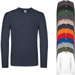 Braune Langärmelige B&C Nachhaltige T-Shirts aus Baumwolle trocknergeeignet für Herren Größe S 
