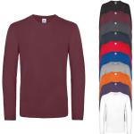 Rote Langärmelige B&C Nachhaltige T-Shirts aus Baumwolle trocknergeeignet für Herren Größe 3 XL 
