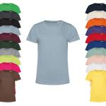 Graue Kurzärmelige B&C Bio T-Shirts aus Baumwolle für Damen Größe S 