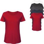 Anthrazitfarbene Kurzärmelige B&C Bio T-Shirts aus Baumwolle für Damen Größe S 