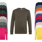Khakifarbene B&C Rundhals-Ausschnitt Herrensweatshirts aus Baumwolle Größe L 