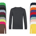Apfelgrüne Fischgrät B&C Bio Rundhals-Ausschnitt Herrensweatshirts aus Baumwolle Größe 3 XL 