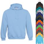 Royalblaue B&C Herrensweatshirts aus Baumwolle mit Kapuze Größe L für den für den Winter 