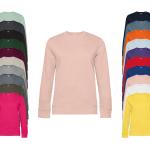 Pinke Langärmelige B&C Rundhals-Ausschnitt Damensweatshirts aus Baumwolle Größe S für den für den Herbst 