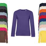 Rosa Fischgrät Langärmelige B&C Bio Damensweatshirts aus Baumwolle Größe XL 