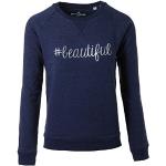 Be Famous Damen Pullover Sweatshirt Rundhals #Beautiful, Grösse:M, Farbe:Dunkelblau