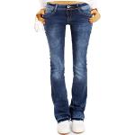BE STYLED Damen Bootcut Jeans Hüftjeans, Schlagjeans, Stretch Fit Passform j40g-2 42/XL dunkelblau