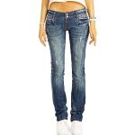 BE STYLED Damen Jeans Hosen, Straight Leg - gerades Bein Jeans Low Rise Hüftjeans j137p 42/XL