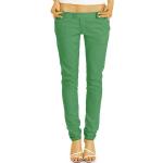 Grüne Unifarbene Hüfthosen mit Reißverschluss aus Baumwolle für Damen 