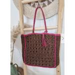 Pinke Boho Made In Italy Strandtaschen & Badetaschen mit Meer-Motiv für Damen 