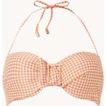 Orange Hahnentritt Beachlife Bandeau Bikinitops für Damen Größe M 