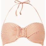 Orange Hahnentritt Beachlife Bandeau Bikinitops für Damen 