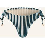 Petrolfarbene Gestreifte Beachlife Bikinihosen & Bikinislips aus Polyamid für Damen Größe M 