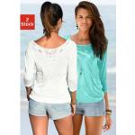 Reduzierte Cremefarbene BEACH TIME Jerseyshirts aus Jersey für Damen Größe XS 