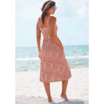 Beachtime Jerseykleid mit Blätterdruck und Taschen, leichtes Strandkleid, Sommerkleid