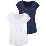 Marineblaue Sterne BEACH TIME T-Shirts durchsichtig aus Jersey für Damen Größe XS 