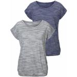 Blaue Melierte BEACH TIME T-Shirts aus Jersey für Damen Größe XS 