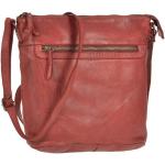 Bear Design Umhängetasche »Erna«, kleine Handtasche 30x27cm, Shopper, Schultertasche, knautschiges Leder in rot, rot, red