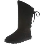 Reduzierte Schwarze BEARPAW Damenschuhe mit Schnürsenkel aus Nubukleder wasserabweisend Größe 39 für den für den Winter 