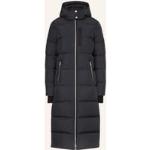Dunkelblaue Gesteppte Beaumont Damensteppmäntel & Damenpuffercoats mit Reißverschluss aus Polyester mit Kapuze Größe S 