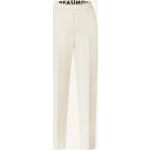 Cremefarbene Beaumont Bundfaltenhosen aus Jersey für Damen Größe S 