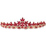 Rote Elegante Damenhaarringe glänzend aus Kristall mit Strass für die Braut 