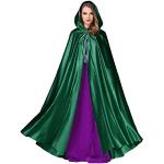 Smaragdgrüne Harry Potter Umhänge mit Kapuze aus Satin für Damen Einheitsgröße 