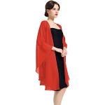 Rote Elegante Pashmina-Schals mit Reißverschluss aus Chiffon für Damen Einheitsgröße für den für den Sommer 