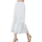 Elfenbeinfarbene Elegante Pyjamahosen lang aus Baumwolle für Damen Größe XXL für den für den Sommer 