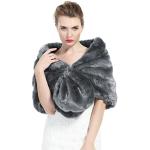 Graue Elegante Crinkle-Schals aus Kunstfell maschinenwaschbar für Damen Größe M 
