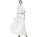 Weiße Mittelalter-Röcke aus Baumwolle für Damen Größe L 