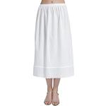 Elfenbeinfarbene Bestickte Midi Dirndl-Unterröcke aus Baumwolle für Damen Größe XXL für den für den Sommer 