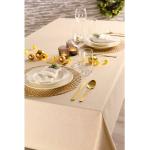 Beautex Tischdecke »Baumwolle Tischdecke mit Fleckenschutz, Gold glänzend, hochwertige Saumverarbeitung, festliche Tafeldecke