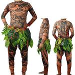 Beauty GO Moana Maui Costume Tattoo Pattern Leaf S