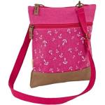 Pinke Motiv Maritime Canvas-Taschen mit Reißverschluss aus Baumwolle mit Innentaschen 